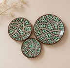Handcrafted Ceramic Plates with Botanical Pattern