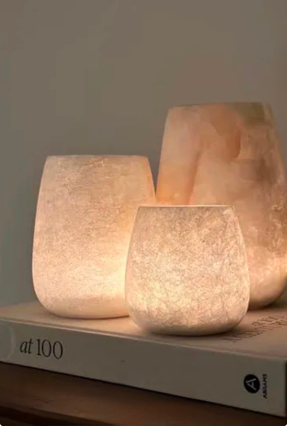 Alabaster Candleholders - Oval. White Alabaster Stone Candle Holder. Egyptian White Alabaster Candle Holder. Tea Light Candle Holder Natural