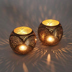 Set of 2 Brass Pendant Candle Holder, Tea Light Candle Holder, Moroccan Candle Holder, Egyptian Candle Holder,Moroccan Lantern ,