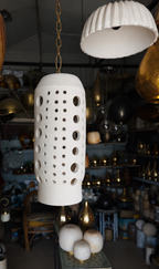 Handmade Weatherproof Ceramic Clay Pendant Light (40x17 cm) – Indoor & Outdoor