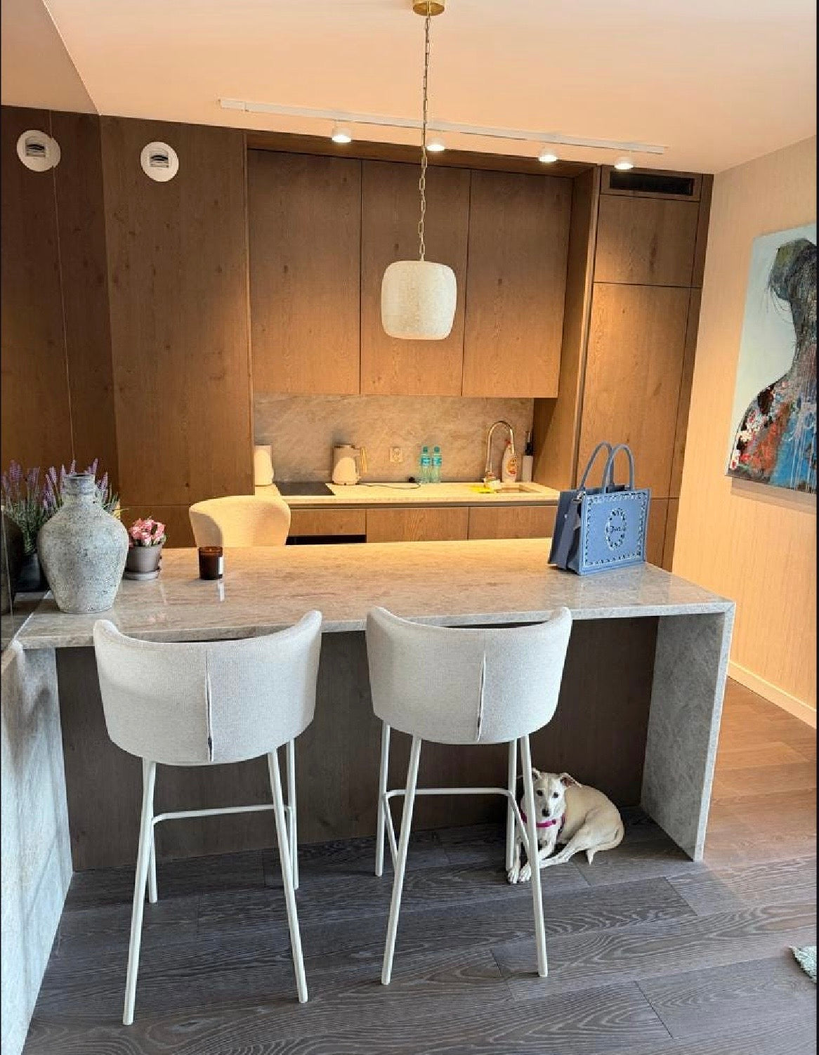 White Alabaster Stone Pendant Lamp. Natural Stone Hanging Light, Alabaster Ceiling Light,