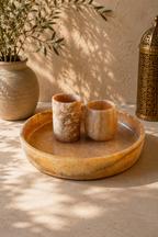 Alabaster Natural Stone Tray in nature brown color 