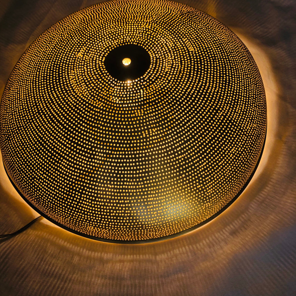 Handcrafted Moroccan Ceiling Lights, Flush Mount Gold Color Semi Flush Mount, Copper Light Sun Rise