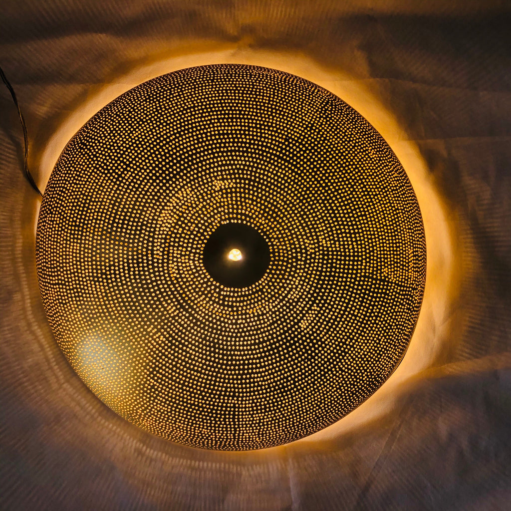 Handcrafted Moroccan Ceiling Lights, Flush Mount Gold Color Semi Flush Mount, Copper Light Sun Rise