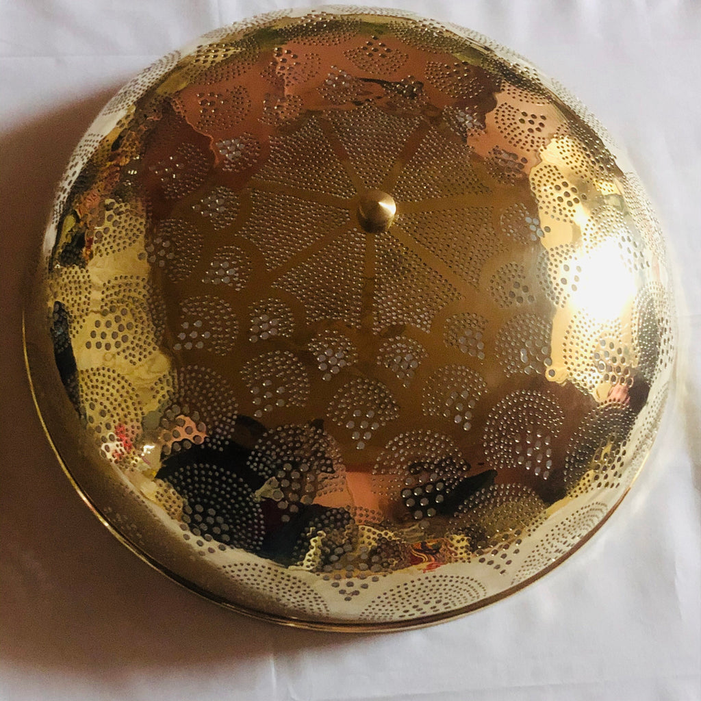 Handcrafted Moroccan Flush Mount Brass Ceiling Lights Pendant Light , Semi Flush Mount , Gold Color