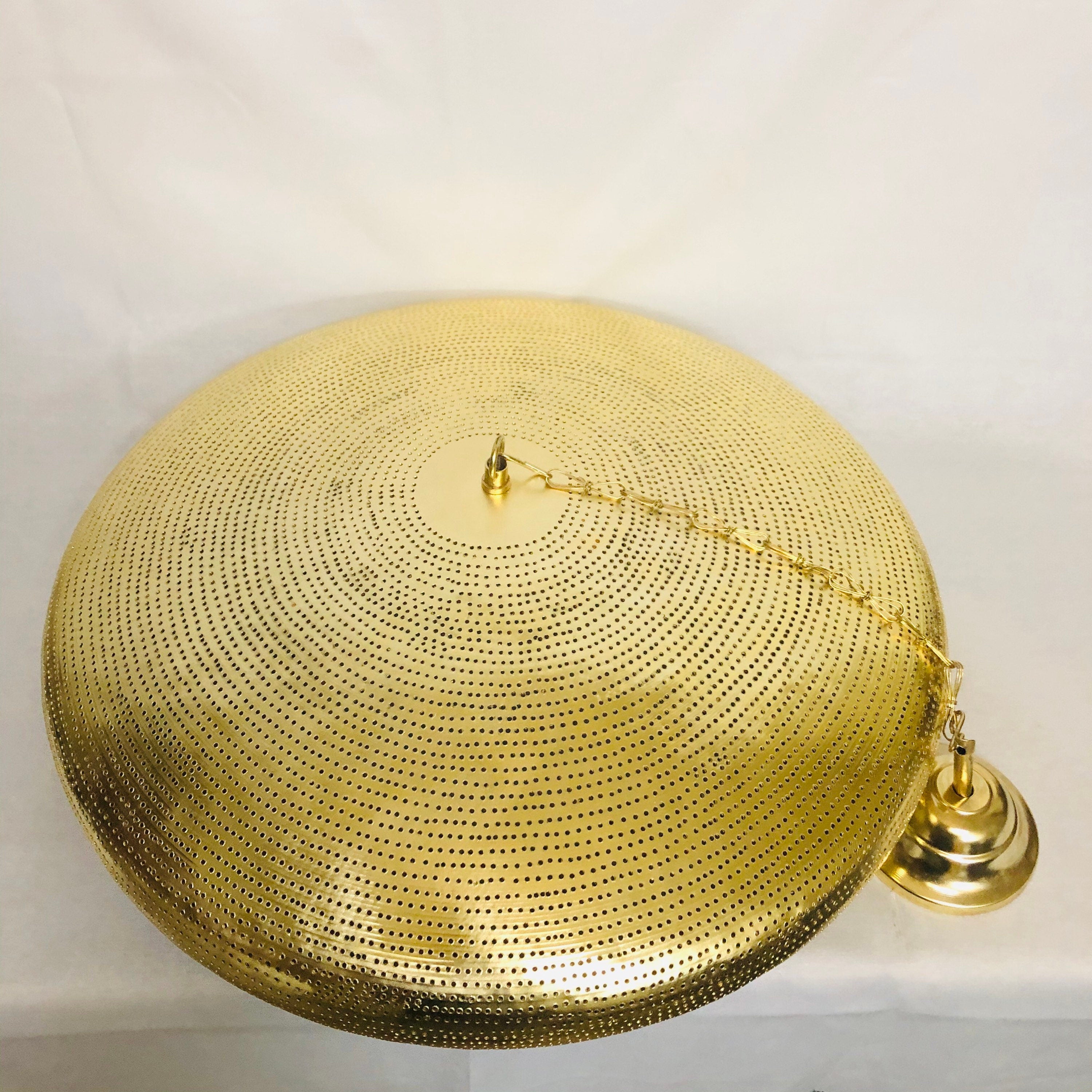 Brass ceiling lamp, 40cm or 50cm moroccan ceiling lamp, moroccan lamp, pendant brass lamp Oval Shape. UFO shape