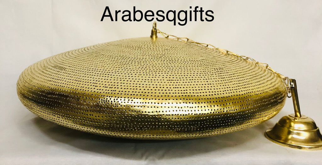 Brass ceiling lamp, 40cm or 50cm moroccan ceiling lamp, moroccan lamp, pendant brass lamp Oval Shape. UFO shape