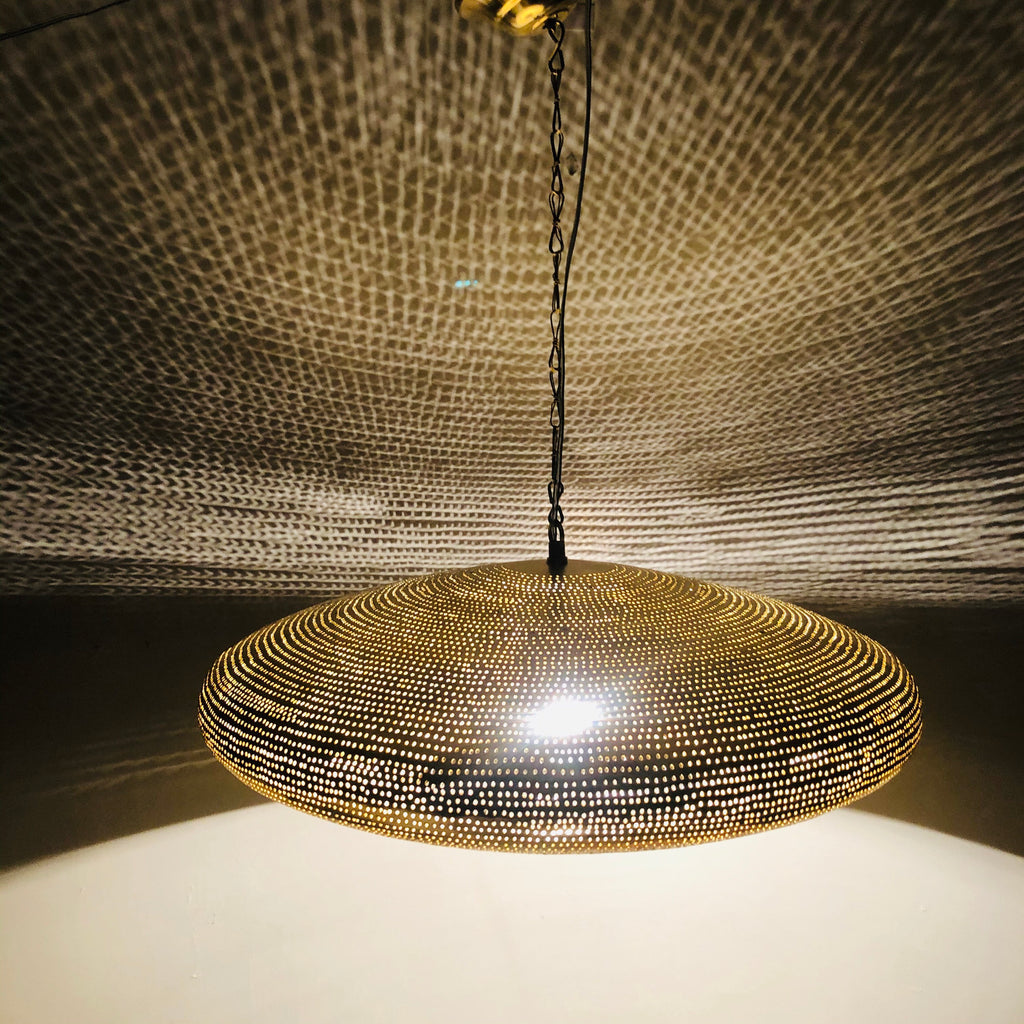 Brass ceiling lamp, 40cm or 50cm moroccan ceiling lamp, moroccan lamp, pendant brass lamp Oval Shape. UFO shape