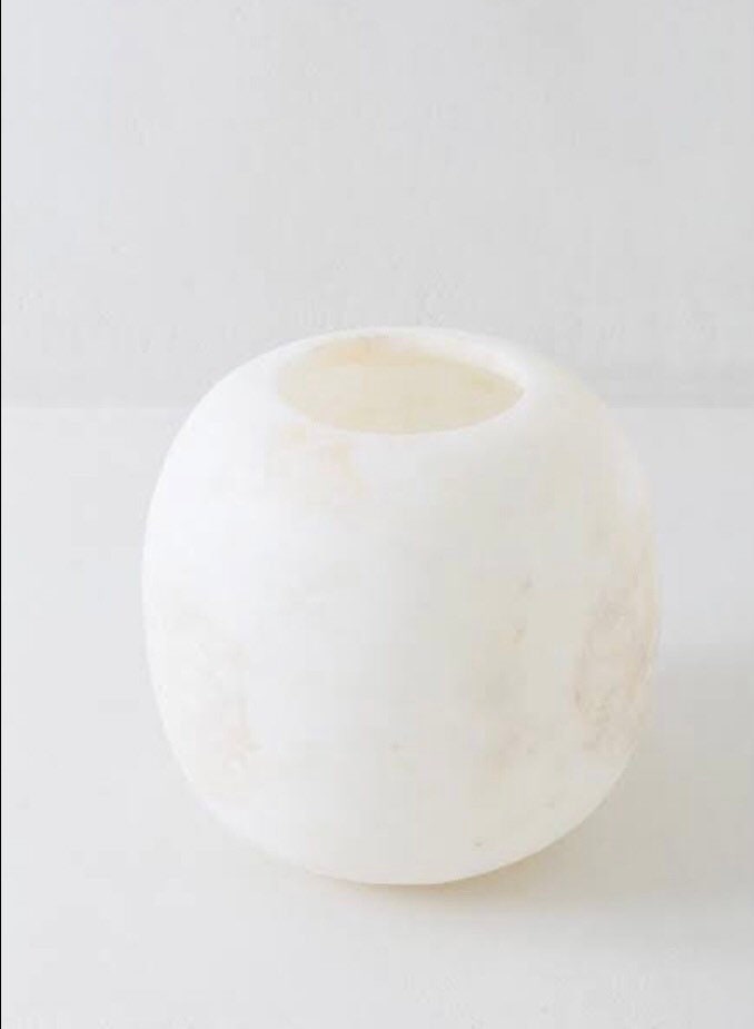 Set Of 3 White ALABASTER CANDLE HOLDER White Alabaster Candle Holder. Tea Light Candle Holder. Alabaster Natural Stone