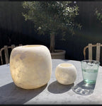 ALABASTER Handcrafted CANDLE HOLDER White Alabaster Candle Holder. Tea Light Candle Holder. Egyptian Alabaster Natural Stone