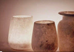 Alabaster Candleholders - Oval. White Alabaster Stone Candle Holder. Egyptian White Alabaster Candle Holder. Tea Light Candle