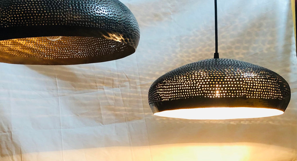 Set of 2 16.1” Handmade Pendant Lamps. Ceiling lamp. Moroccan Chandelier. Moroccan Ceiling Lights. Kitchen Island Lighting.