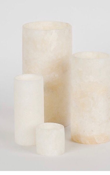 ALABASTER Handcrafted CANDLE HOLDER White Alabaster Candle Holder. Tea Light Candle Holder. Egyptian Arabic Alabaster