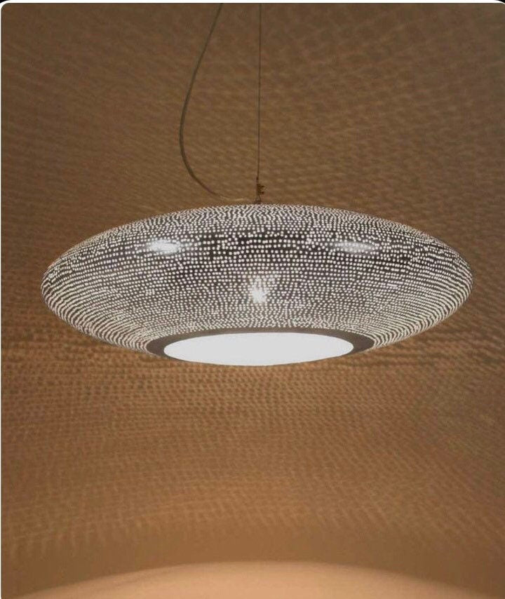 Brass ceiling lamp, 40cm or 50cm moroccan ceiling lamp, moroccan lamp, pendant brass lamp Oval Shape. UFO shape