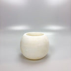 Egyptian White Alabaster, ALABASTER Handcrafted CANDLE HOLDER . Tea Light Candle Holder. Natural white stone. Ball shape