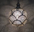 Moroccan Brass Lamp Pendant Lamp Hanging Lamp . Ceiling Brass Lights , Available Colors,Antique Brass , Matt Gold, Silver