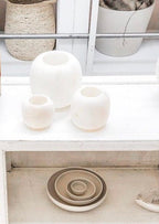 Egyptian White Alabaster, ALABASTER Handcrafted CANDLE HOLDER . Tea Light Candle Holder. Natural white stone. Ball shape