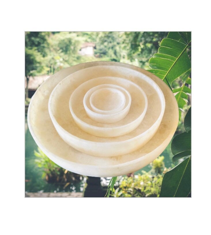 Egyptian White Alabaster Trays, ALABASTER ROUND TRAY, natural one piece of stone, Serving Trays
