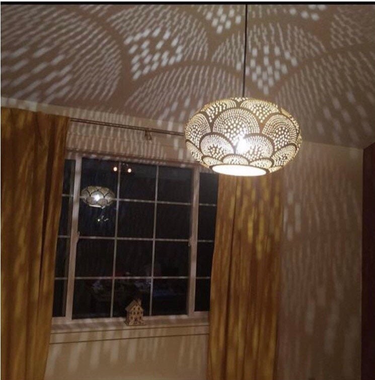 Modern Moroccan Chandelier Pendant Lamp. Brass Ceiling Lights. Ceiling Fixture. . Egyptian lamps . Fan Pattern. Brass pendant