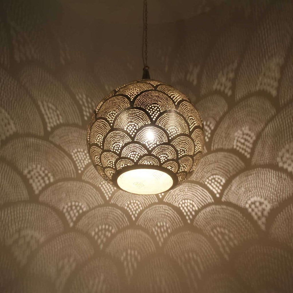 Moroccan Brass Lamp Pendant Lamp Hanging Lamp . Ceiling Brass Lights , Available Colors,Antique Brass , Matt Gold, Silver