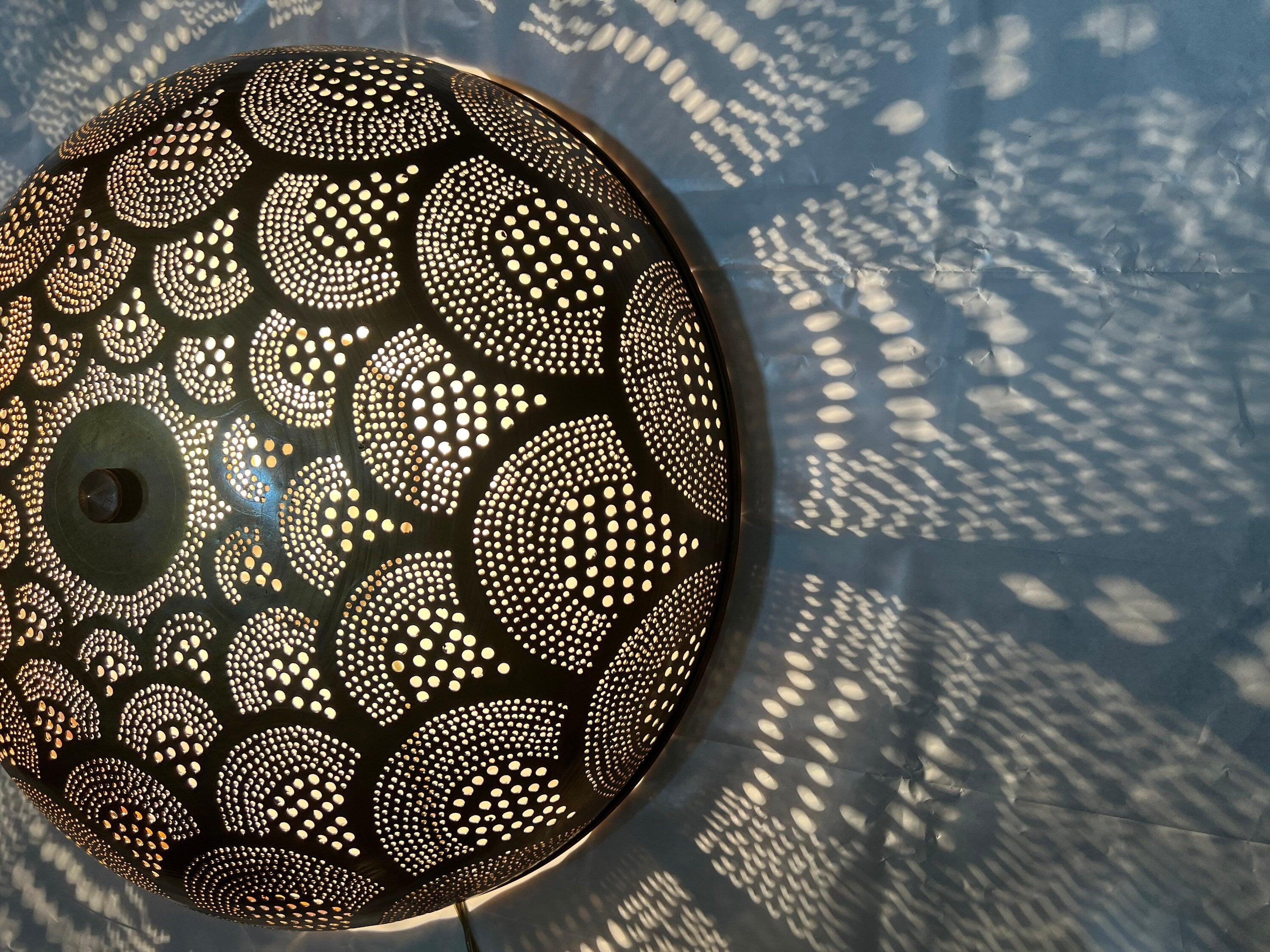 Handcrafted Moroccan Ceiling Lights, Flush Mount . aged Bronze Color Wall Lamp