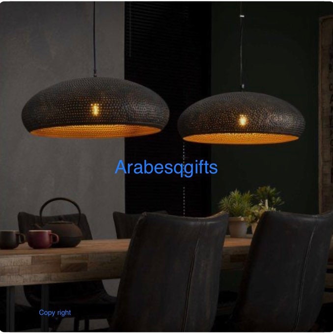 Set of 2 16.1” Handmade Pendant Lamps. Ceiling lamp. Moroccan Chandelier. Moroccan Ceiling Lights. Kitchen Island Lighting.