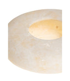 10” Egyptian White Alabaster, ALABASTER Handcrafted CANDLE HOLDER . Tea Light Candle Holder. Natural white stone. Flat White