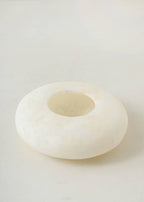 Egyptian White Alabaster, ALABASTER Handcrafted CANDLE HOLDER . Tea Light Candle Holder. Natural white stone. Ball shape