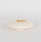 10” Egyptian White Alabaster, ALABASTER Handcrafted CANDLE HOLDER . Tea Light Candle Holder. Natural white stone. Flat White