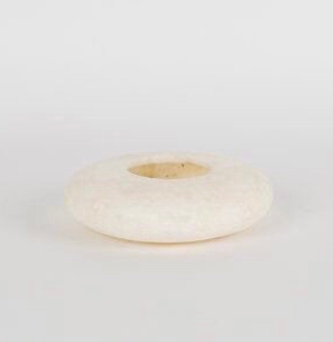 10” Egyptian White Alabaster, ALABASTER Handcrafted CANDLE HOLDER . Tea Light Candle Holder. Natural white stone. Flat White