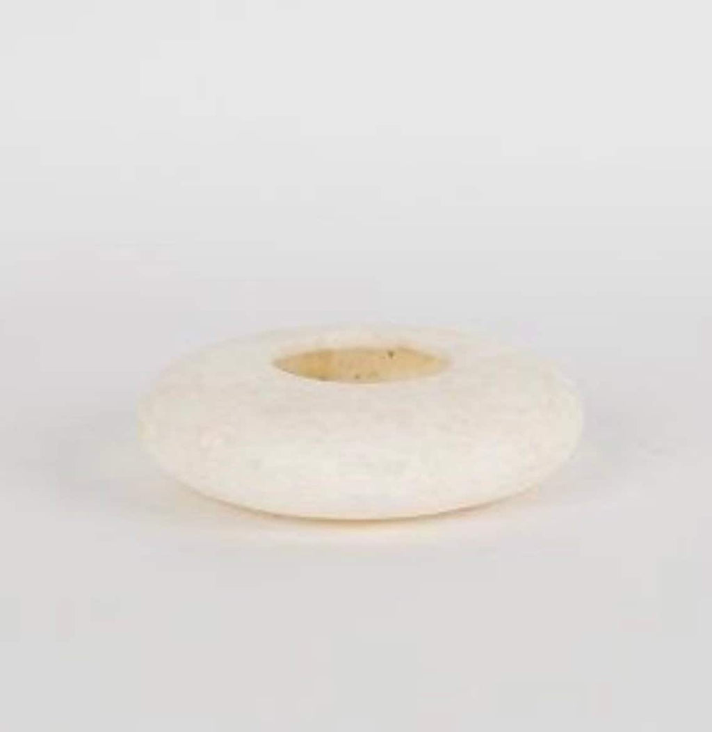 Egyptian White Alabaster, ALABASTER Handcrafted CANDLE HOLDER . Tea Light Candle Holder. Natural white stone. Ball shape