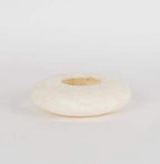 Egyptian White Alabaster, ALABASTER Handcrafted CANDLE HOLDER . Tea Light Candle Holder. Natural white stone. Ball shape