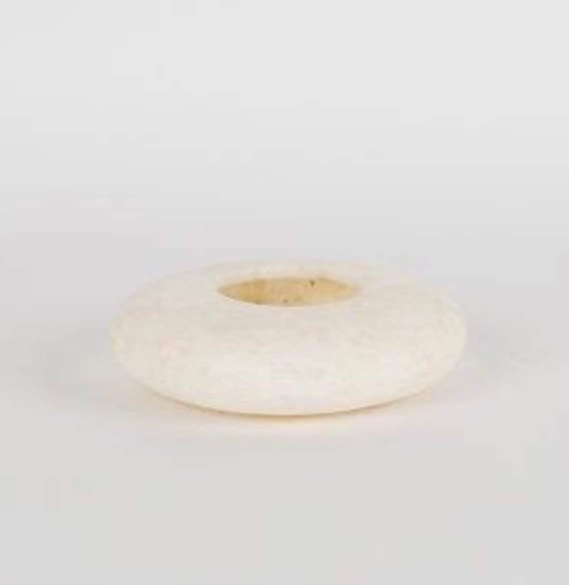 Egyptian White Alabaster, ALABASTER Handcrafted CANDLE HOLDER . Tea Light Candle Holder. Natural white stone. Ball shape
