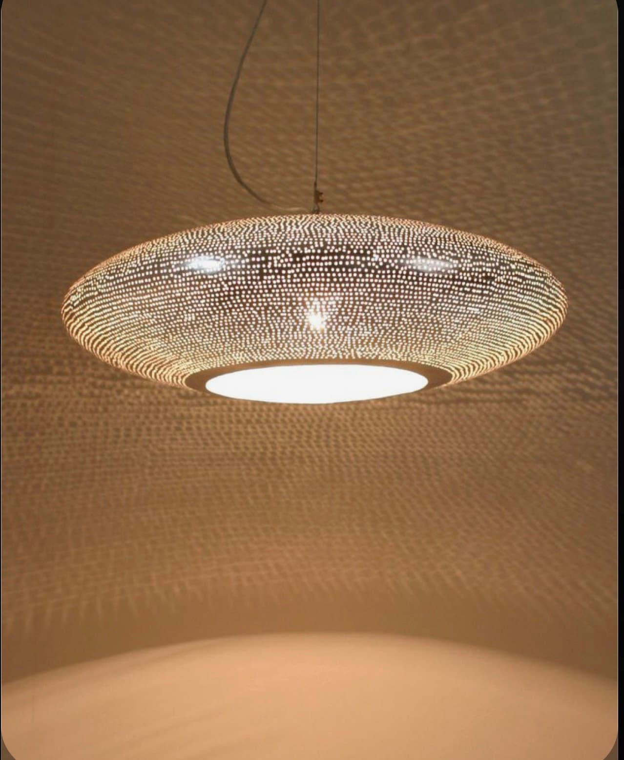 Brass ceiling lamp, 40cm or 50cm moroccan ceiling lamp, moroccan lamp, pendant brass lamp Oval Shape. UFO shape