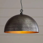 Hammered Metal Dome Pendant Light Light Fixture Ceiling Lights Moroccan Pendant Lamp Egyptian Pendant Lamp Black outside &