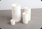 ALABASTER Handcrafted CANDLE HOLDER White Alabaster Candle Holder. Tea Light Candle Holder. Egyptian Arabic Alabaster