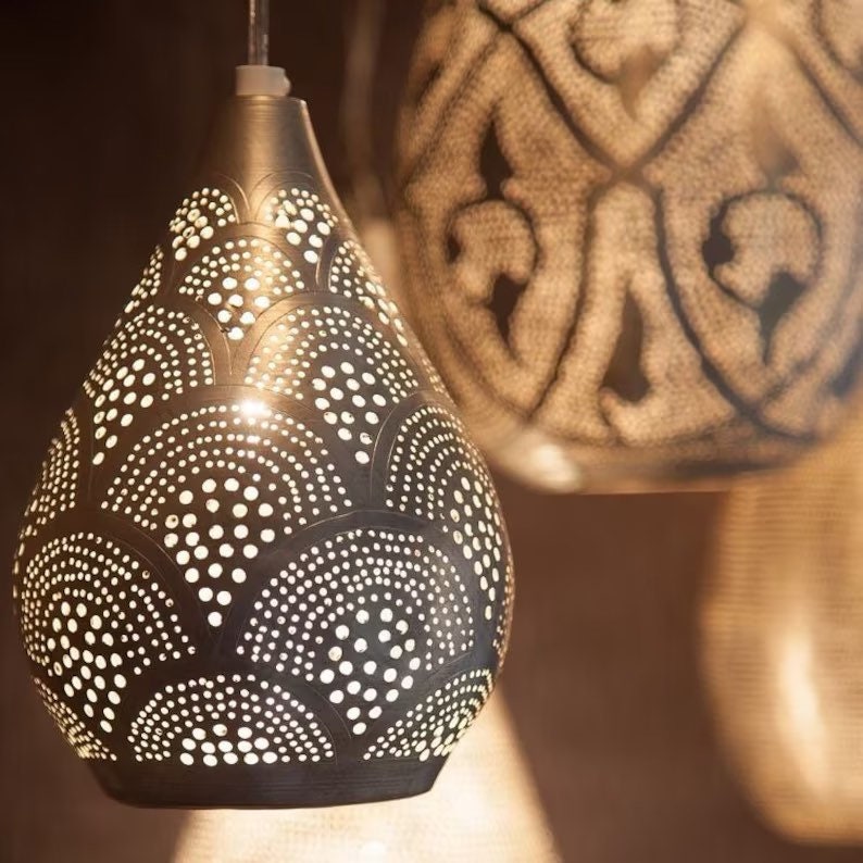 Moroccan Pendant Lamp Hanging Lamp , Brass Ceiling Lamps ,Copper Lampshade ,Bohemian Home Decor ,Brass Modern Lighting