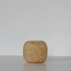 ALABASTER Natural Stone CANDLE HOLDER Brown Alabaster Candle Holder.Tea Light Candle Holder. Egyptian Arabic Alabaster Amber