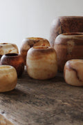 ALABASTER Natural Stone CANDLE HOLDER Brown Alabaster Candle Holder.Tea Light Candle Holder. Egyptian Arabic Alabaster Amber