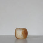 ALABASTER Natural Stone CANDLE HOLDER Brown Alabaster Candle Holder.Tea Light Candle Holder. Egyptian Arabic Alabaster Amber