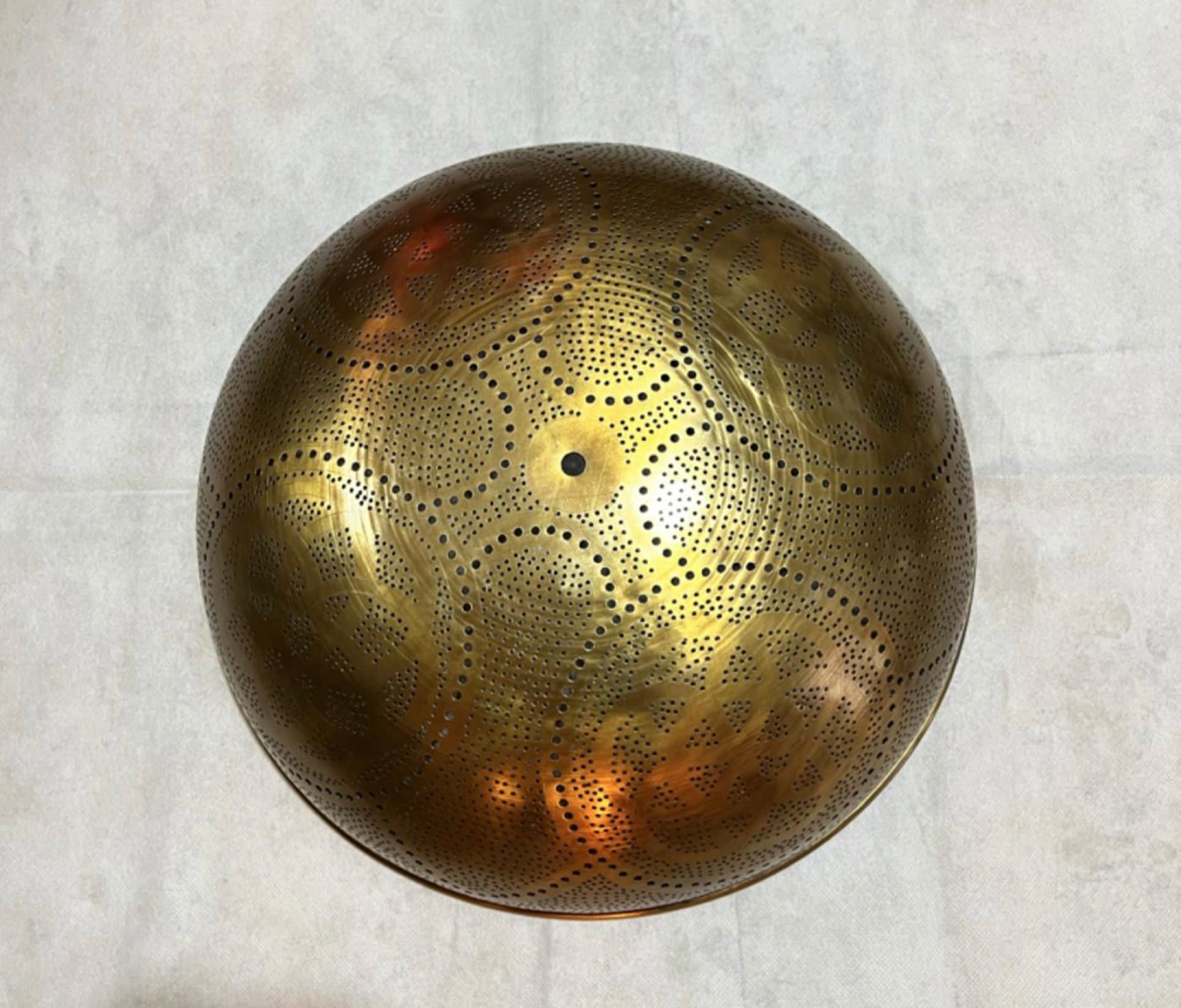 Handcrafted Moroccan Ceiling Lights, Flush Mount , Wall Lights, Aged Bronze , 16.1” 2 light bulbs