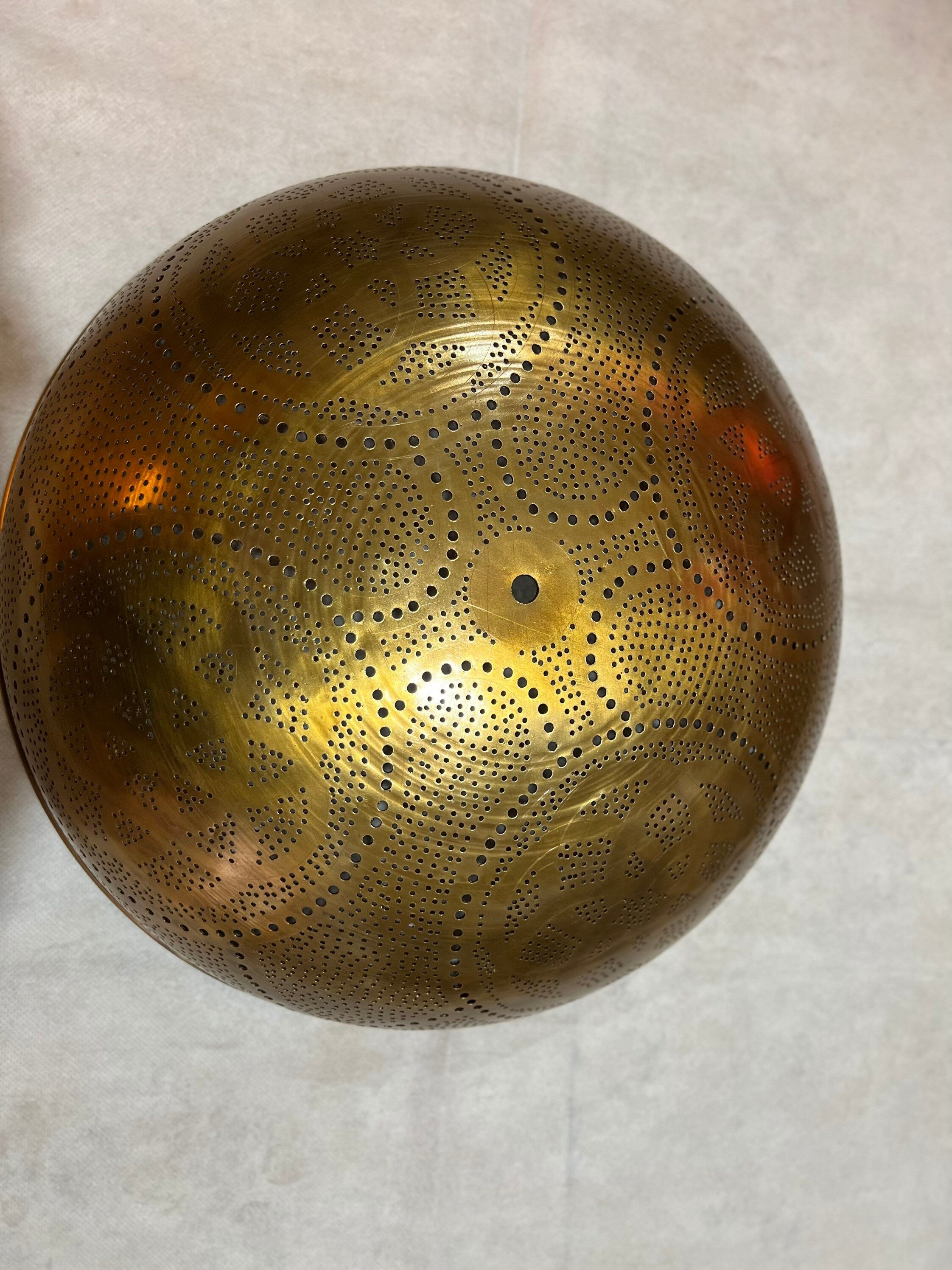 Handcrafted Moroccan Ceiling Lights, Flush Mount , Wall Lights, Aged Bronze , 16.1” 2 light bulbs