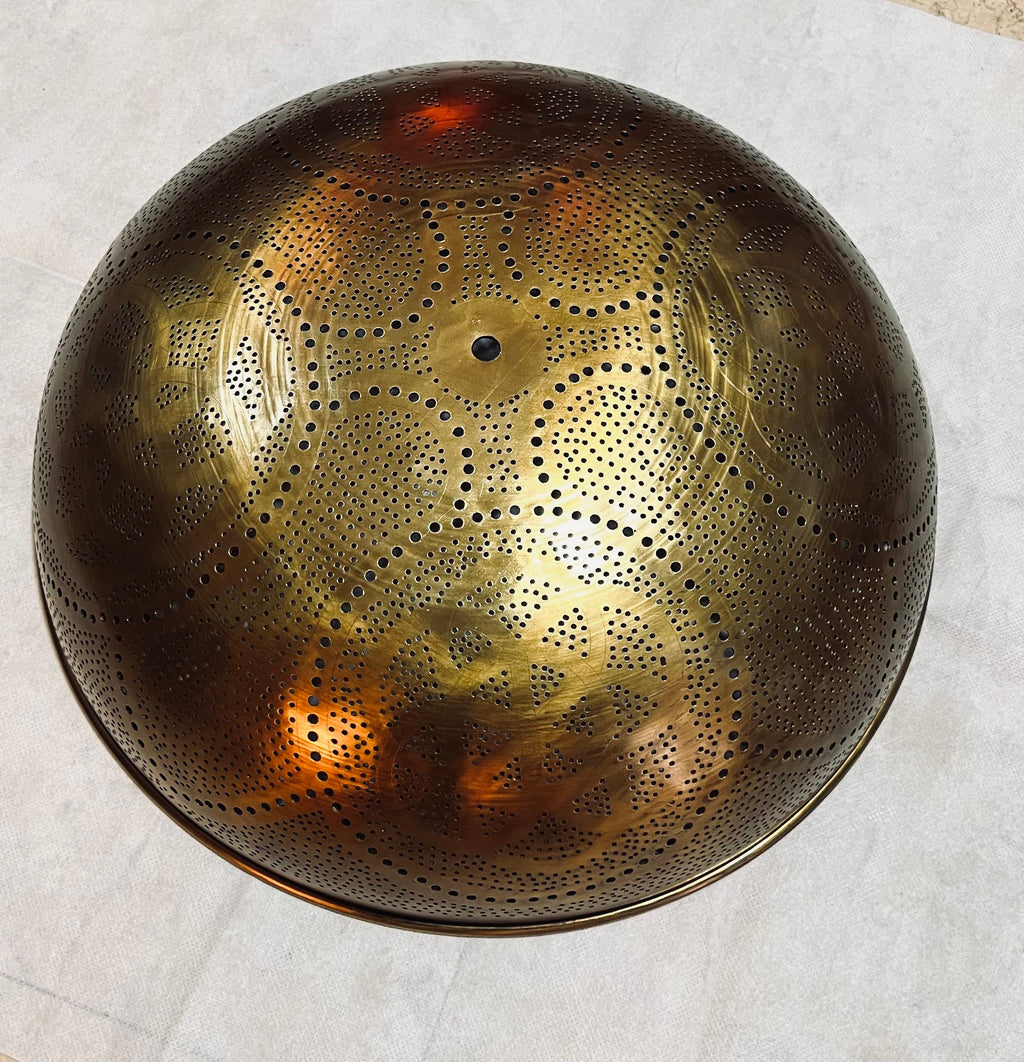 Handcrafted Moroccan Ceiling Lights, Flush Mount , Wall Lights, Aged Bronze , 16.1” 2 light bulbs