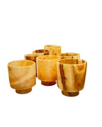 Egyptian White Brown Alabaster Stone Tea Light Candle Holder Alabaster Candle Holder Natural Stone One piece of Stone