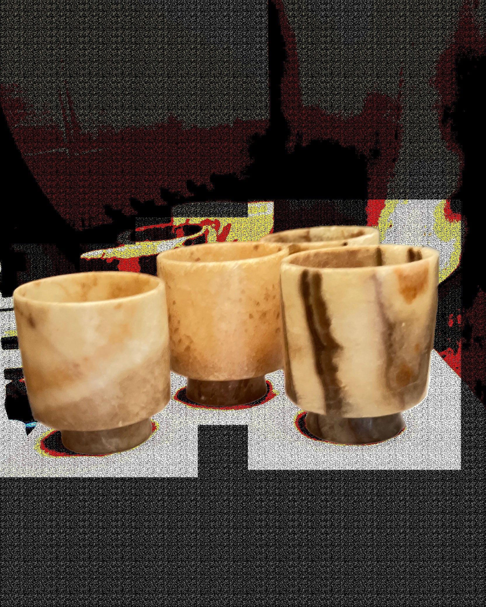 Egyptian White Brown Alabaster Stone Tea Light Candle Holder Alabaster Candle Holder Natural Stone One piece of Stone