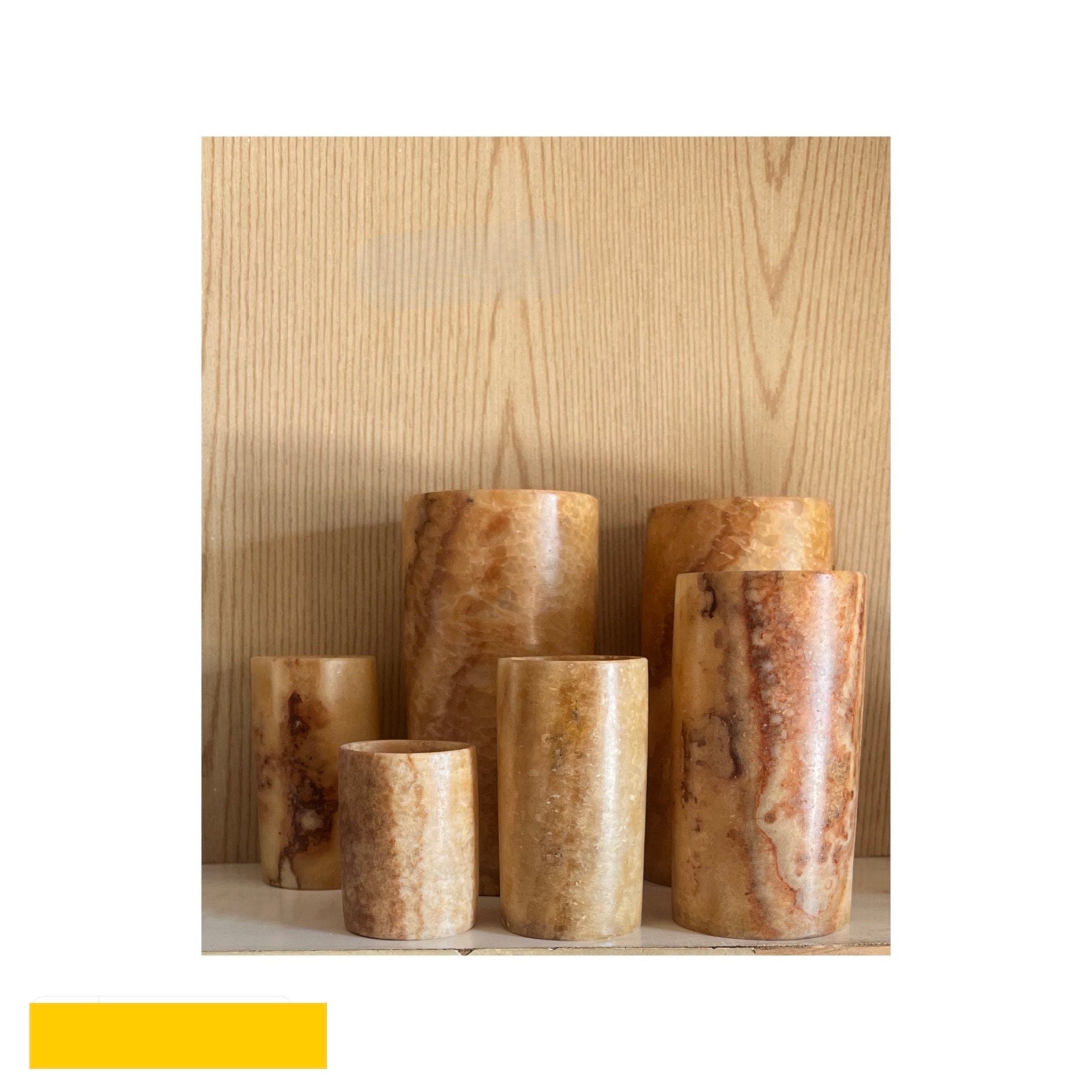 ALABASTER Handcrafted CANDLE HOLDER Brown Alabaster Candle Holder. Tea Light Candle Holder. Egyptian Arabic Alabaster