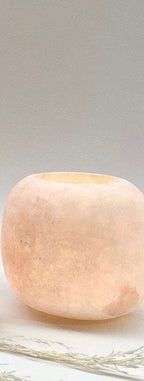 XLarge 20cm Egyptian White Alabaster, ALABASTER Handcrafted CANDLE HOLDER . Tea Light Candle Holder.Natural white stone.Ball