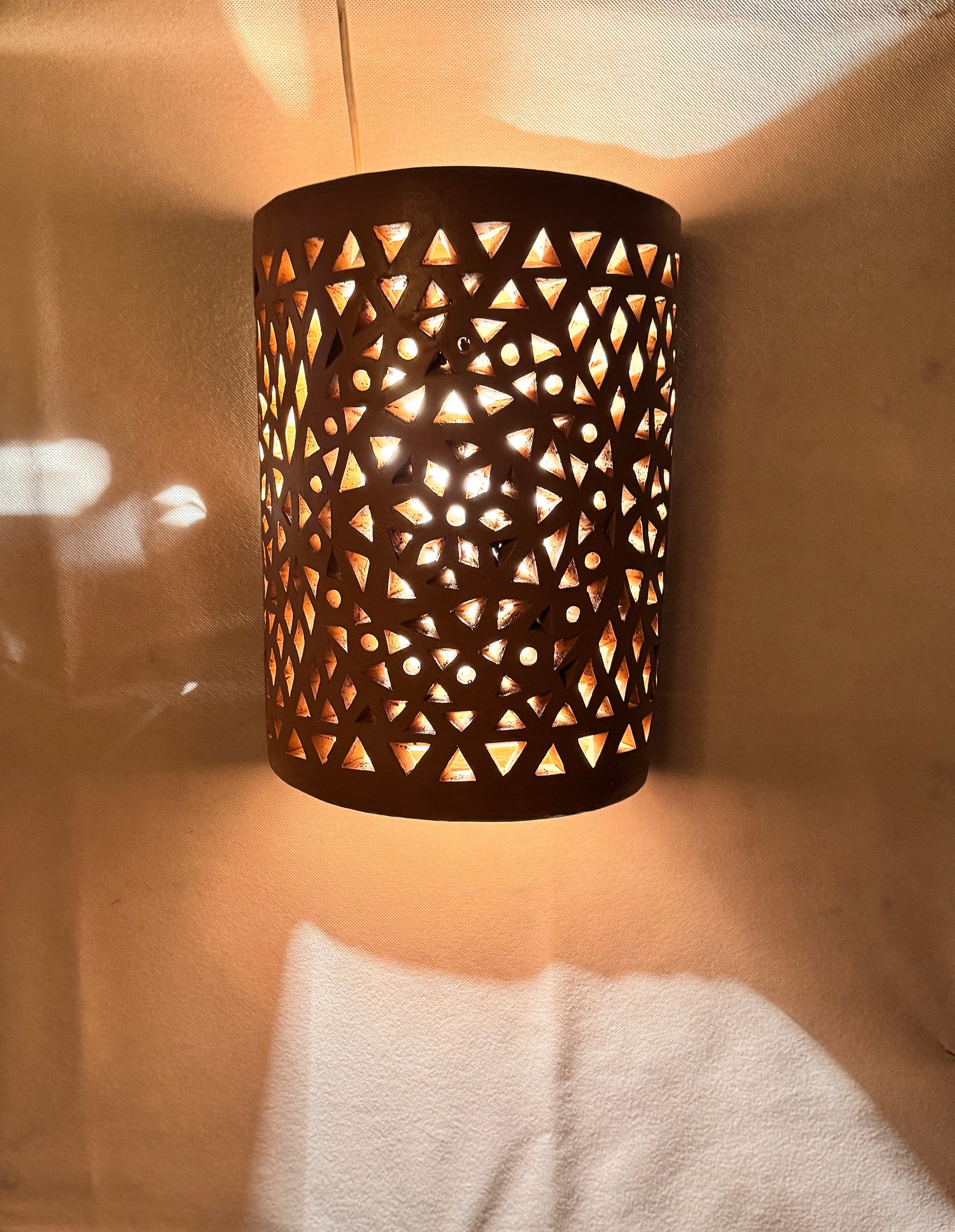 Clay Wall Light , Clay Sconces, Wall Lamp , Handmade Clay Terra Cotta Wall Lights