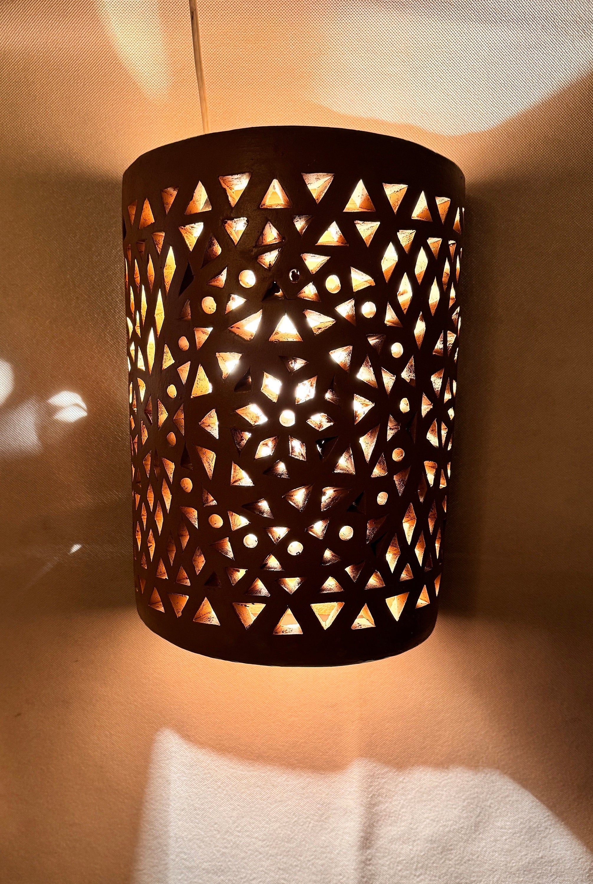 Clay Wall Light , Clay Sconces, Wall Lamp , Handmade Clay Terra Cotta Wall Lights