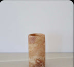 ALABASTER Handcrafted CANDLE HOLDER Brown Alabaster Candle Holder. Tea Light Candle Holder. Egyptian Arabic Alabaster